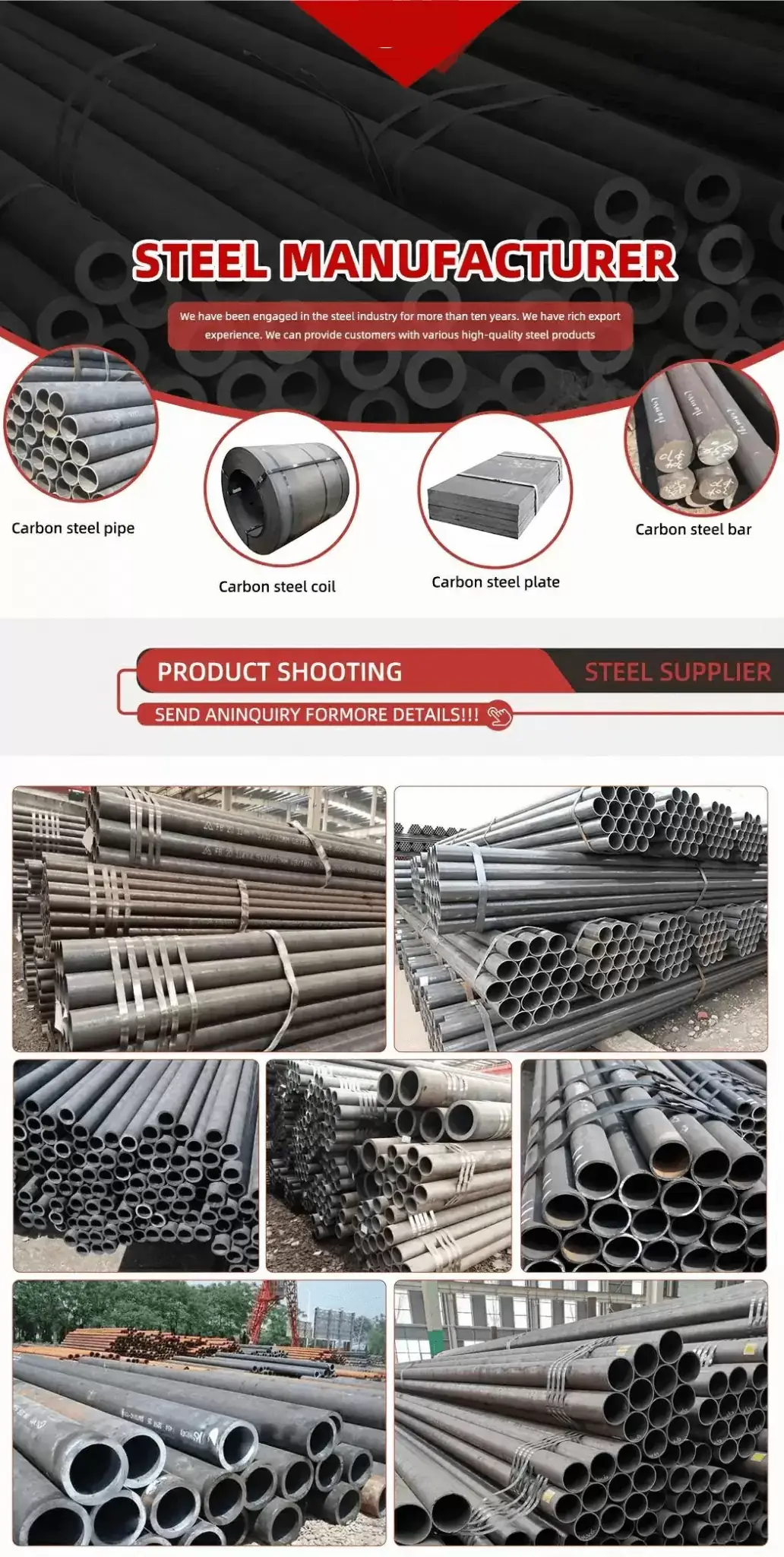 C45(1.0503)/S20C Carbon Steel Seamless Tube/Pipe